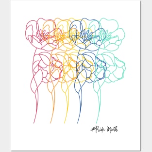 Rainbow Roses Pattern Pride Month Hashtag Posters and Art